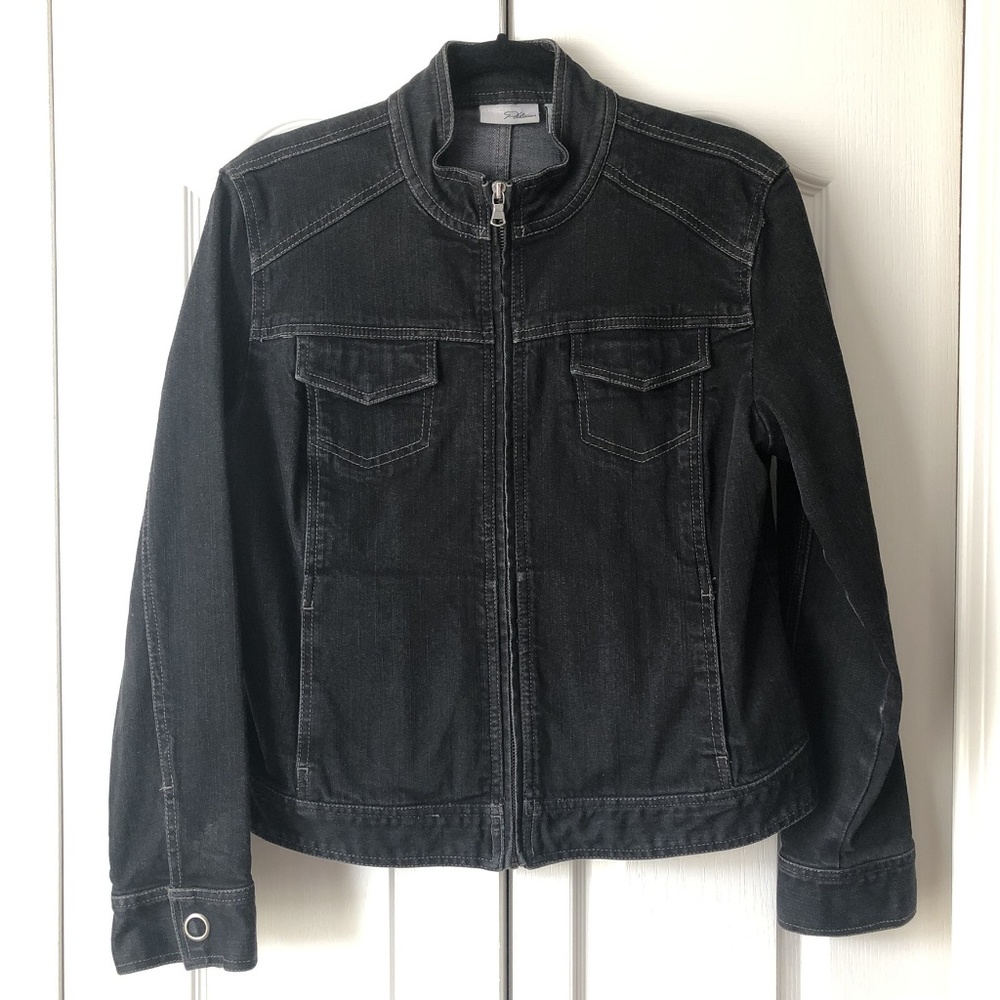 Chico's black platinum jean jacket 2